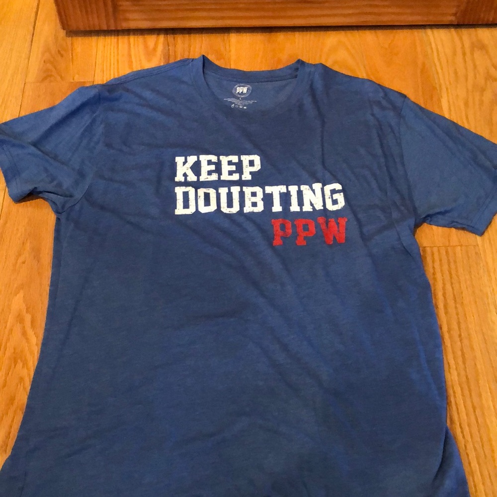 never worn, size large, men’s t-shirt